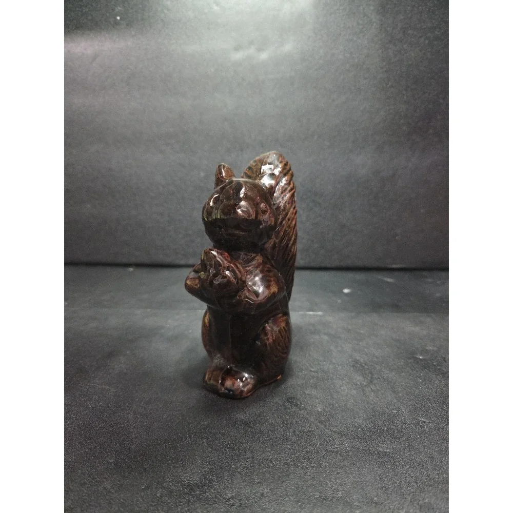 Japan‎ Bone China Acorn Squirrel Figurine, Miniature Vintage Decor, Brown Figure